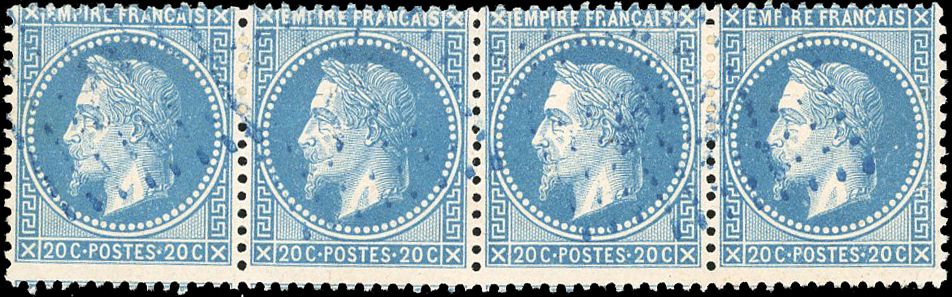 Yvert et Tellier Empire Lauré 1863 1870 N°29 Multiple Oblitéré