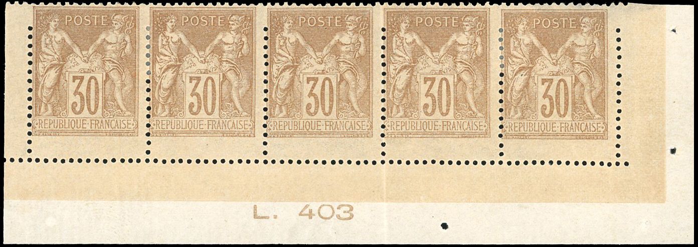 Yvert et Tellier Groupe allégorique 1876 1900 N°80 Multiple Neuf avec gomme