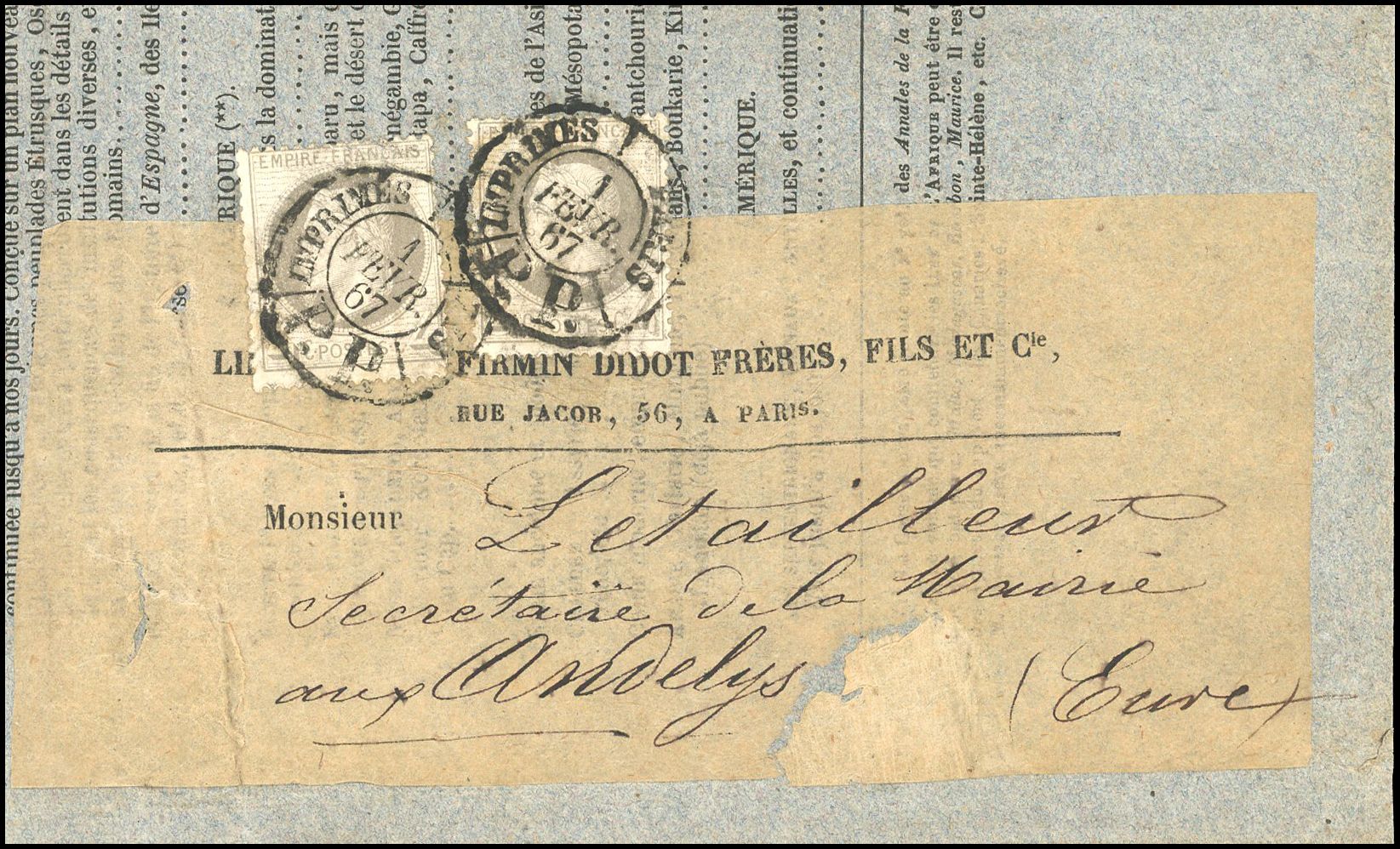 Yvert et Tellier Empire Lauré 1863 1870 N°27B Individuel Oblitéré