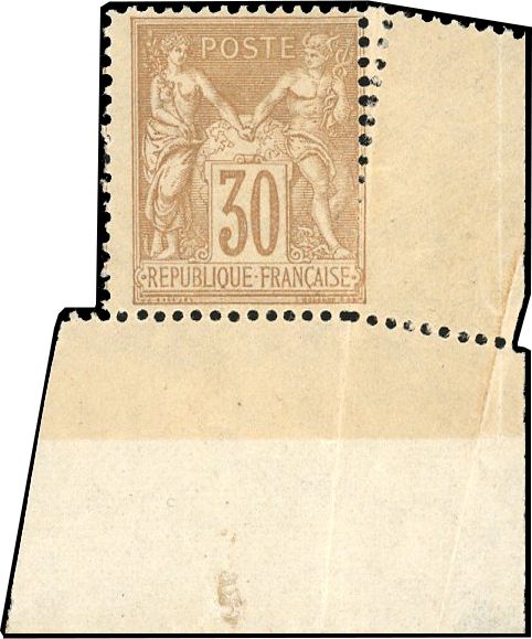 Yvert et Tellier Groupe allégorique 1876 1900 N°80 Individuel Neuf avec gomme