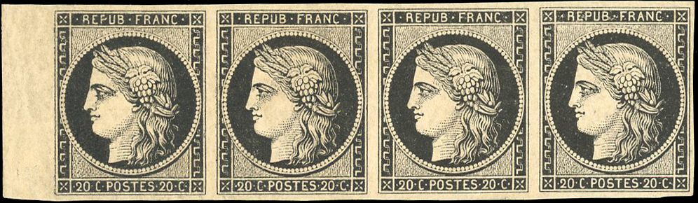 Yvert et Tellier Cérès 1849 1850 N°3 Multiple Neuf avec gomme