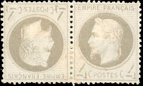 Yvert et Tellier Empire Lauré 1863 1870 N°27B Paire Neuf avec gomme