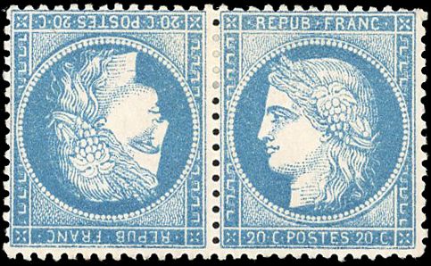 Yvert et Tellier Siège de Paris 1870 1871 N°37c Paire Neuf avec gomme