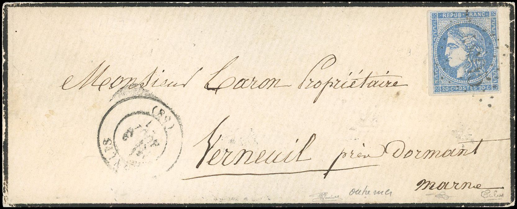 Yvert et Tellier Emission de Bordeaux 1870 1871 N°45Cb Individuel Oblitéré