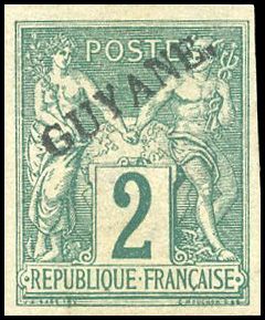 Yvert et Tellier GUYANE N°11 Individuel Neuf avec gomme