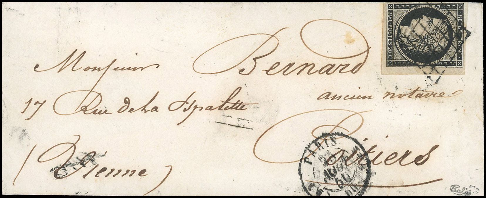 Yvert et Tellier Cérès 1849 1850 N°3 Individuel Oblitéré