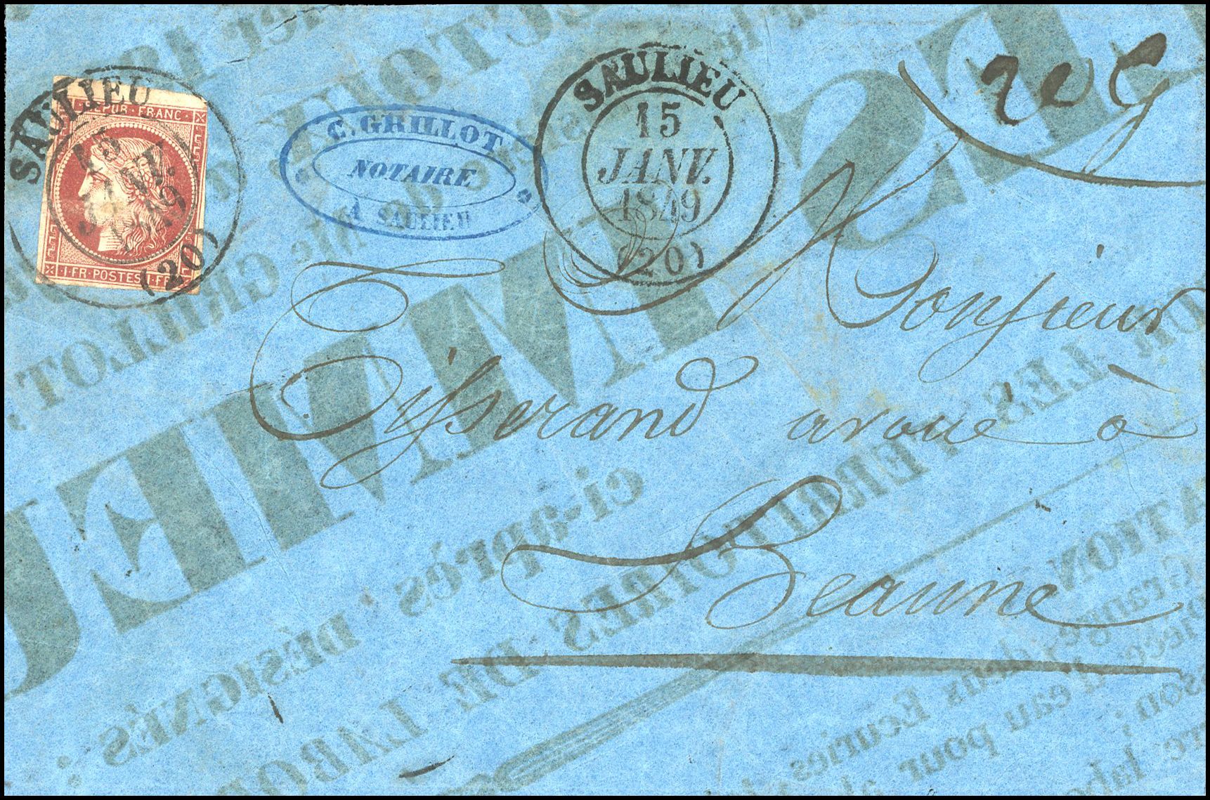Yvert et Tellier Cérès 1849 1850 N°6 Individuel Oblitéré