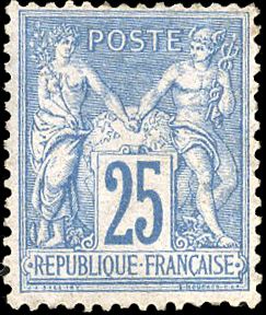 Yvert et Tellier Groupe allégorique 1876 1900 N°78 Individuel Neuf avec gomme