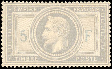 Yvert et Tellier Empire Lauré 1863 1870 N°33A Individuel Neuf avec gomme
