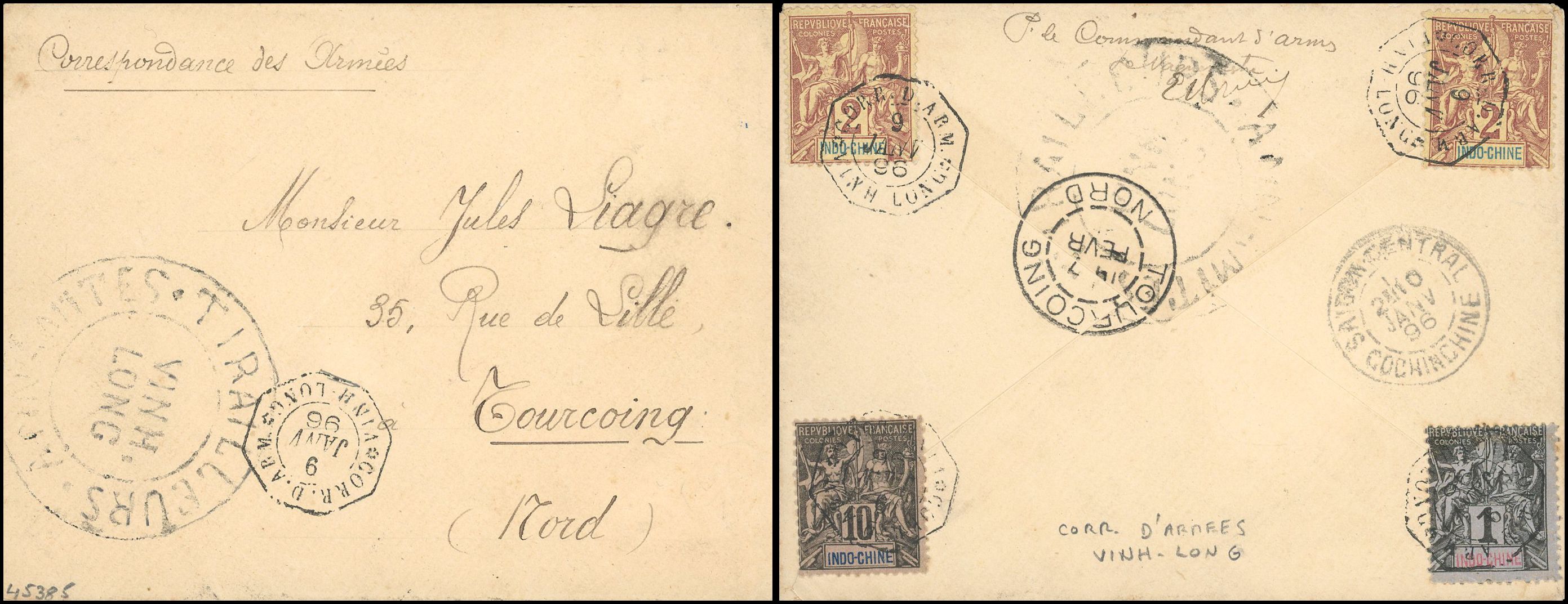 Yvert et Tellier INDOCHINE N°4 + 7 Individuel Oblitéré