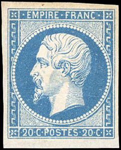 Yvert et Tellier Empire non dentelé 1853 1860 N°14A Individuel Neuf avec gomme