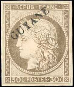 Yvert et Tellier GUYANE N°10 Individuel Neuf sans gomme